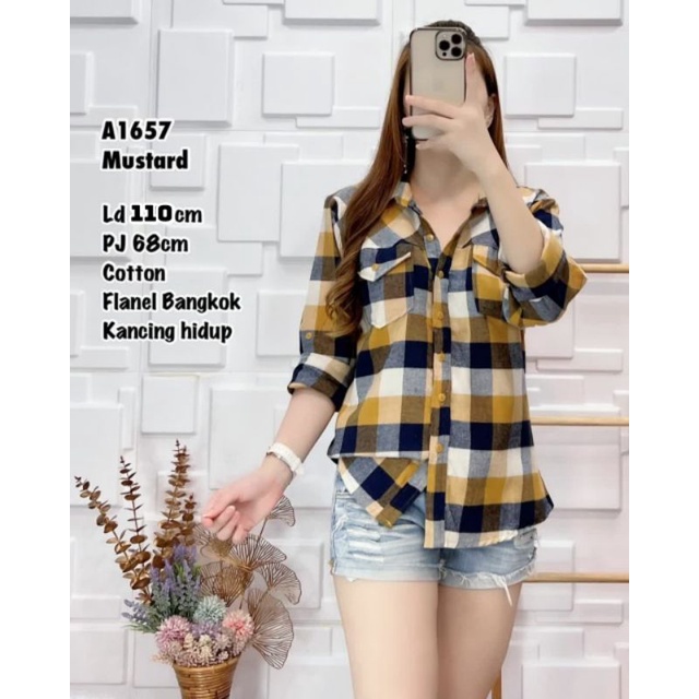 Atasan wanita bahan katun flanel Bangkok Import ukuran allsize ld 110