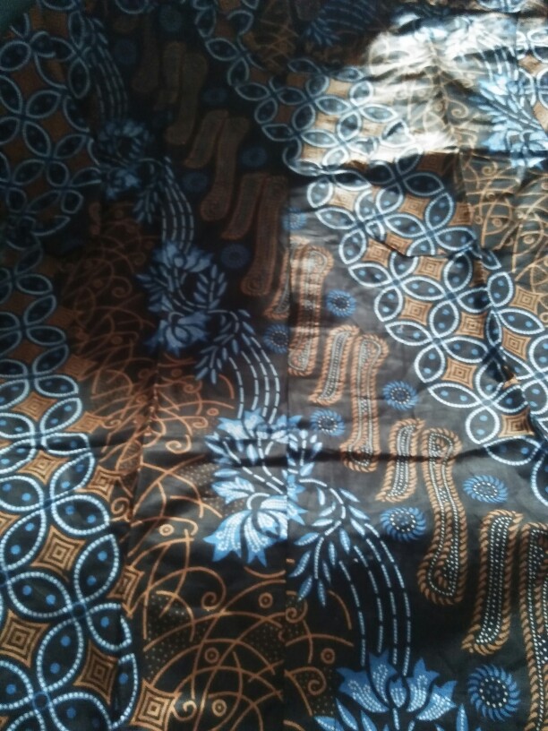 Cod Dt Collection - Hem Batik Pria Cowok Motif Kawung Hitam Lengan Pendek