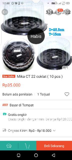 Mika Ct 22 Coklat / Mika Tumpeng / Mika Bolu ( Isi 10 Set )