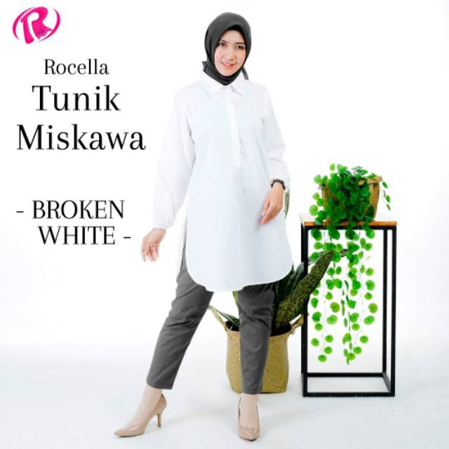 ATASAN TUNIK MISKAWA || PUTIH BROKEN WHITE || ROCELLA