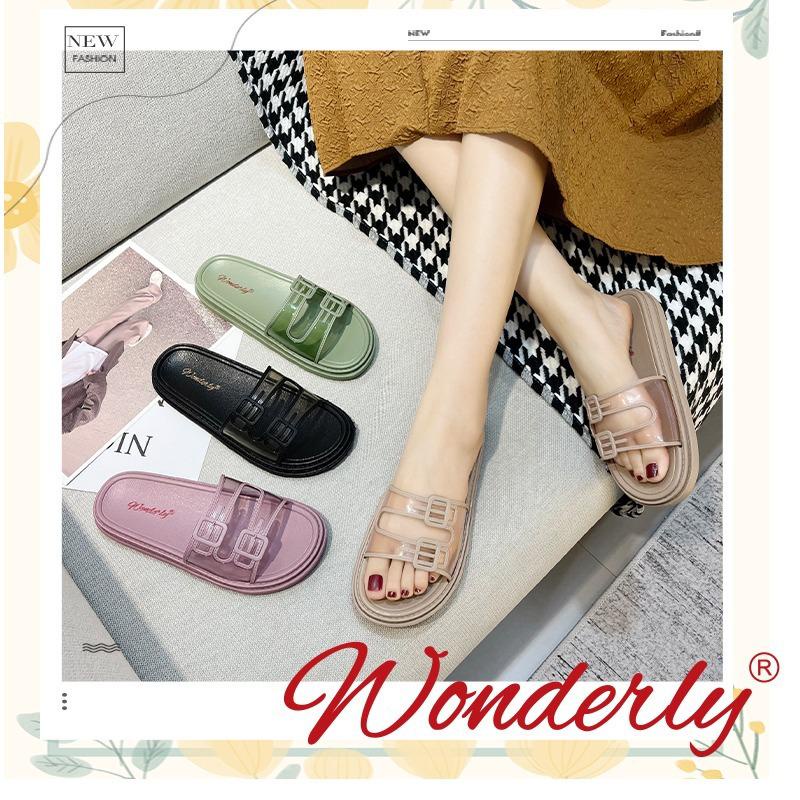 1997-2 [WONDERLY] Sendal Wanita Sandal Selop Sendal Jelly | Sandal Wanita Rumah Sendal Empuk l Sandal Slop Wanita | Sendal Wanita Kekinian | Sandal Selop Wanita Flat