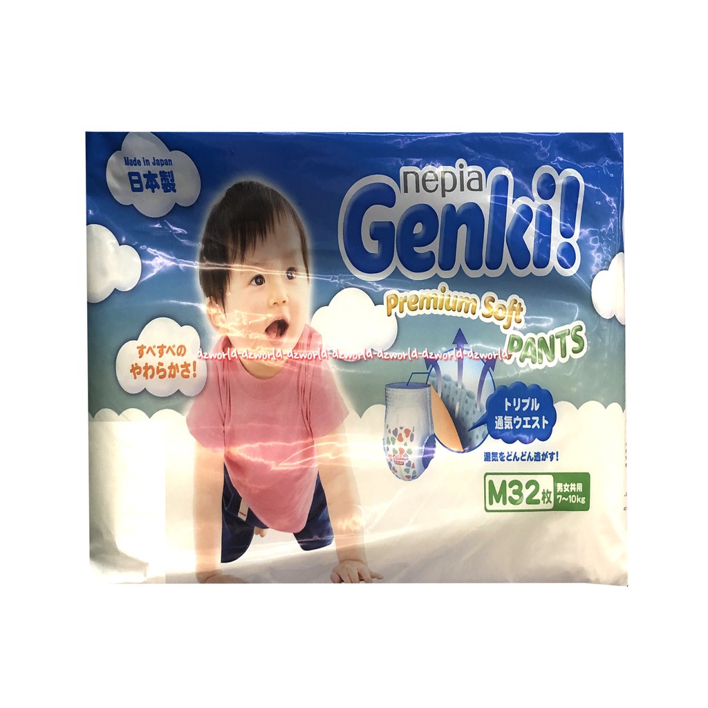 Nepia Genki Premium Soft Pants M 32 Popok Celana Anak 7-10kg