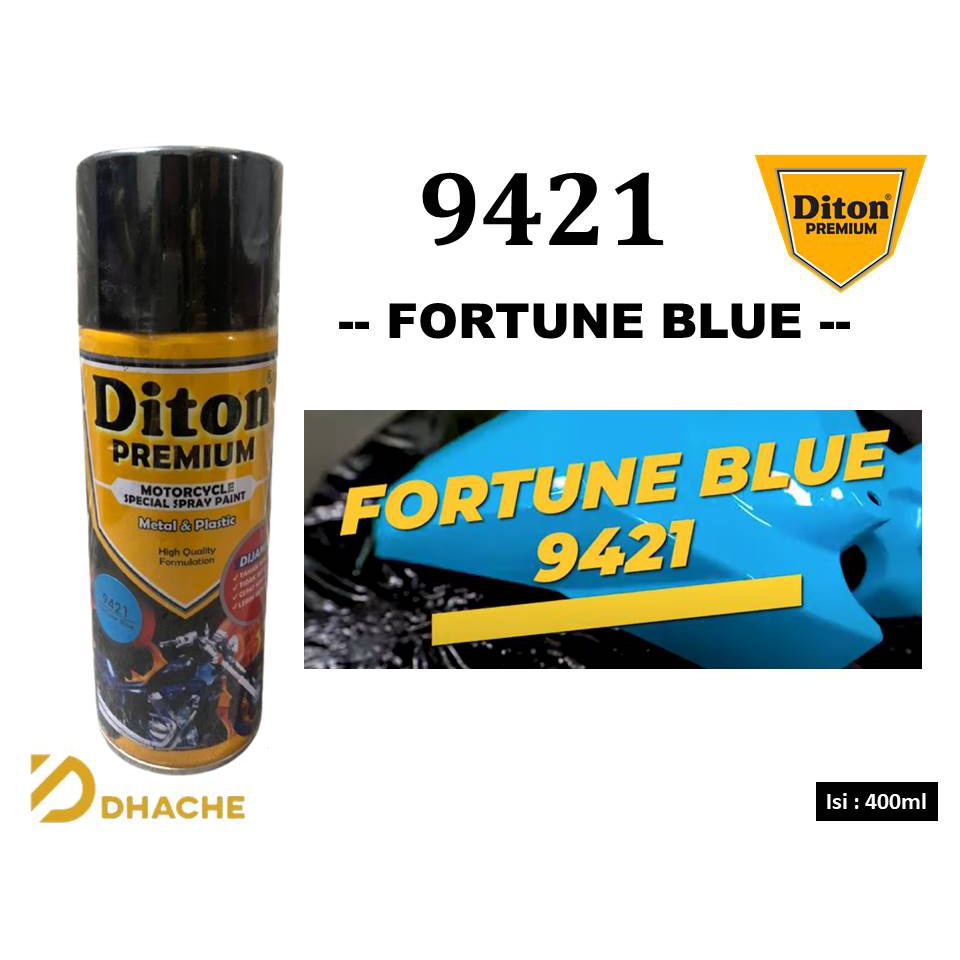 Cat Pilox Diton Premium Fortune Blue 9421 400cc Warna Biru sepeda motor mobil helm pylox pylok pilok