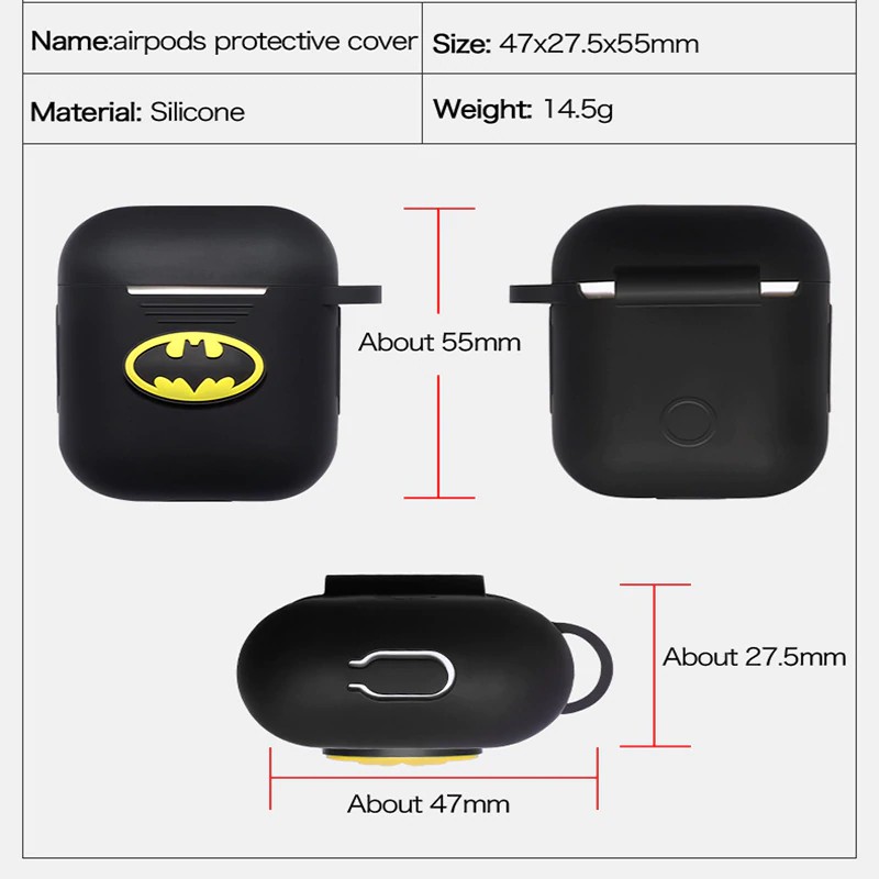 Soft Case Cover Silikon Motif Kartun Marvel untuk Apple airpods