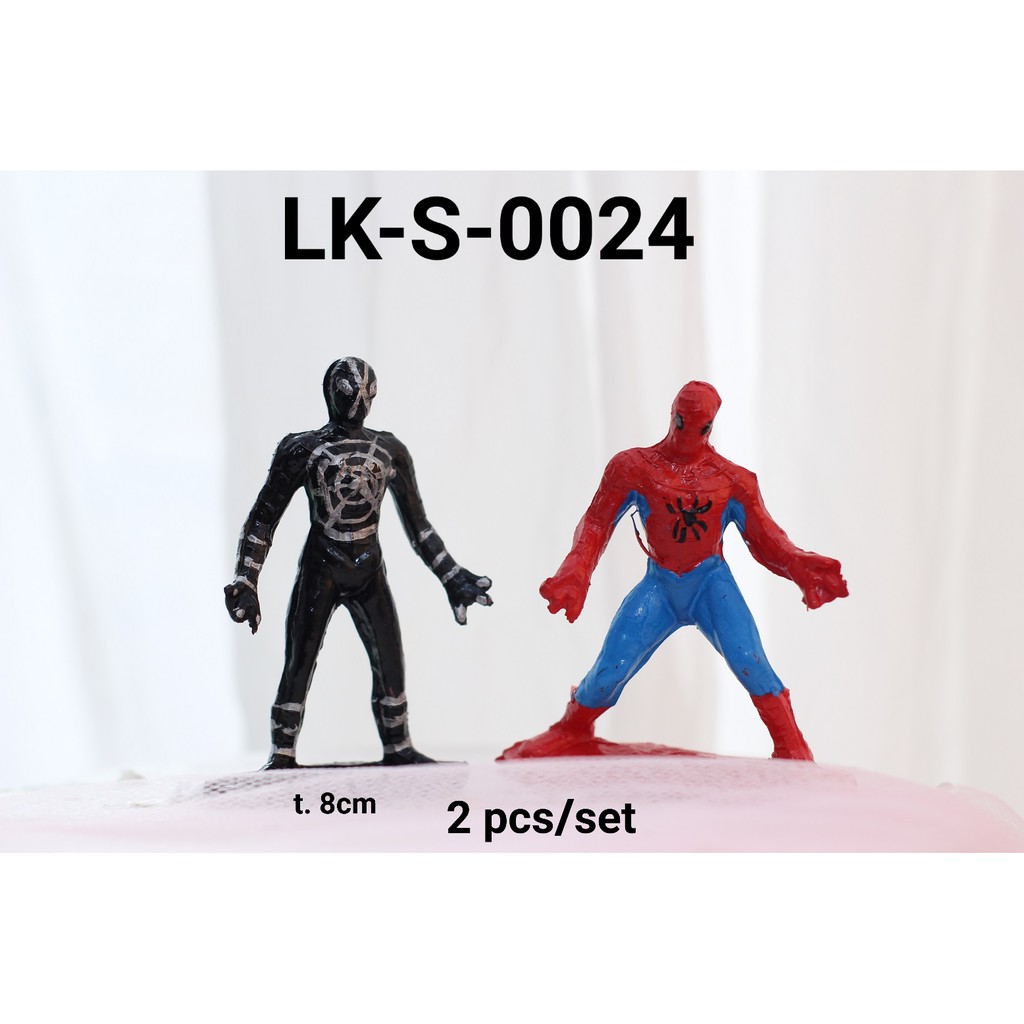 LK-S-0024 Topper mainan KARAKTER lokal Spiderman berdiri black yamama baking