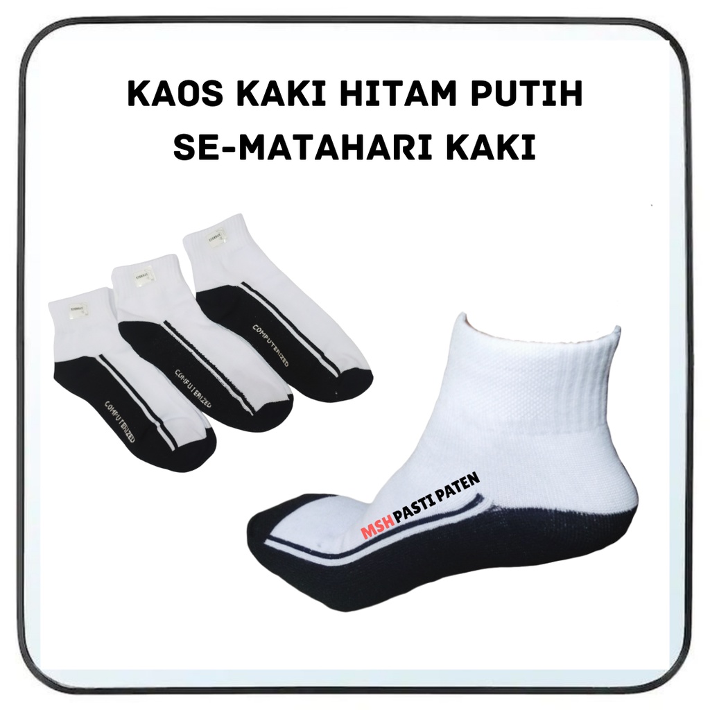 Kaos Kaki Hitam Putih Kaos Kaki Sekolah Kaos Kaki Pendek Koas Kakki Putih