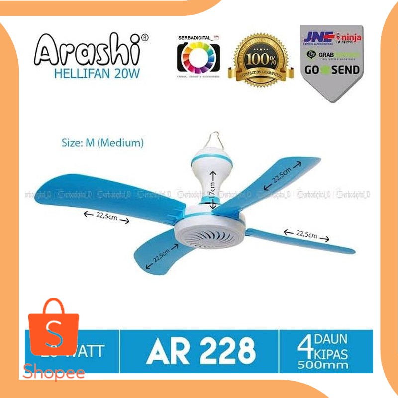 Jual sparepart arashi kipas angin gantung helifan 20w AR-228 20DEZ Murah