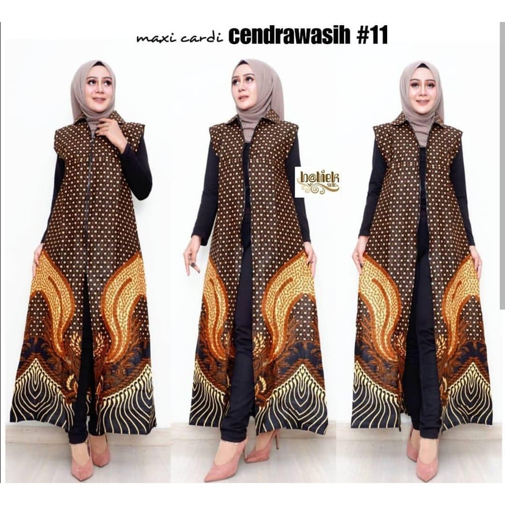 Maxi Cardi Cendrawasih #11 Outer Sogan Longvest Batik Cardigan