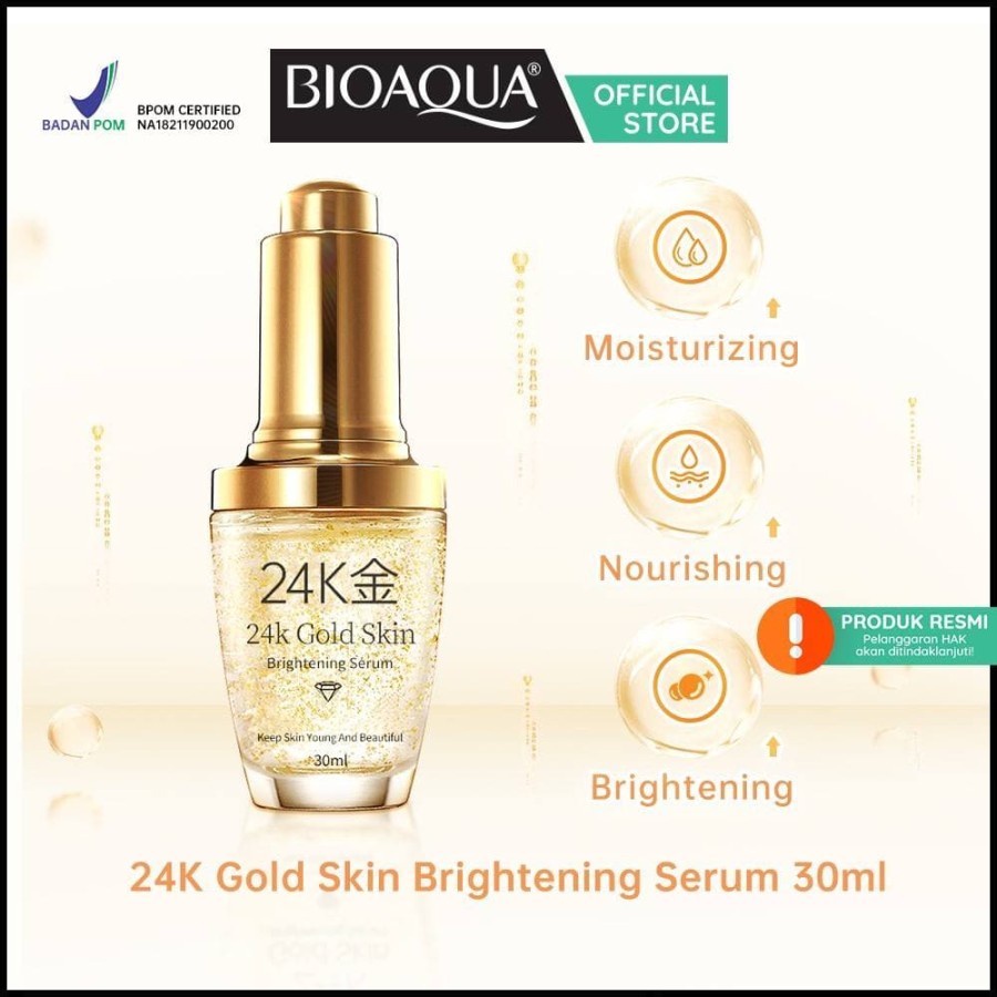 BIOAQUA GOLD SERUM WAJAH 24K ESSENCE CREAM - SERUM GOLD BIOAQUA BPOM ORIGINAL