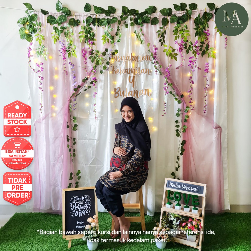 Dekorasi Syukuran Tasyakuran Backdrop 4 7 Bulanan PhotoBooth DIY Paket Mulia DD