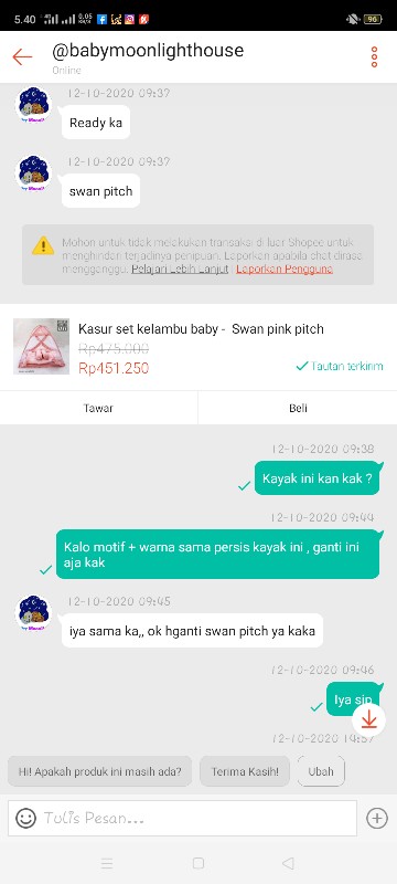 Bedding Set  - Pink Cat