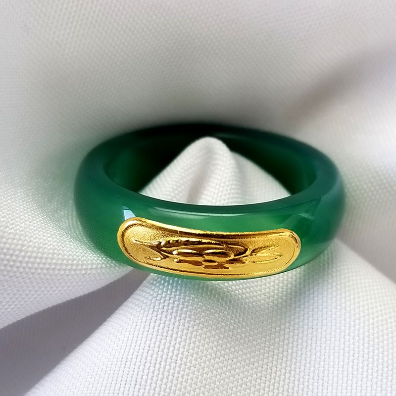 Cincin emas murni 24k sertifikat untuk investasi cincin couple jade ring mas asli cincin Cincin Pria Cincin Wanita-3