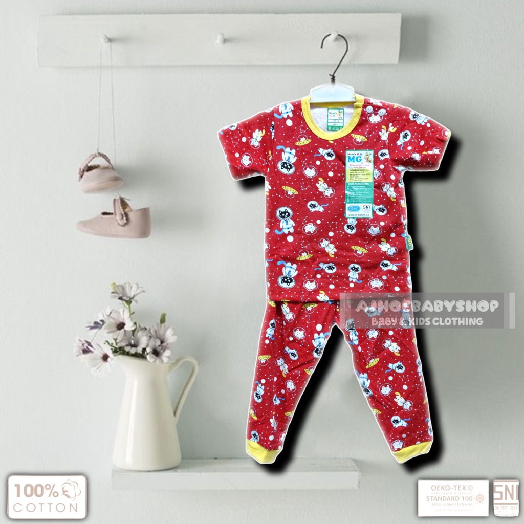 TOKO KL |  MOM'S GIFT KATUN ASLI 100 % Setelan Baju Pendek Celana Panjang SETELAN  MOM'S GIFT mirror velvet art 258