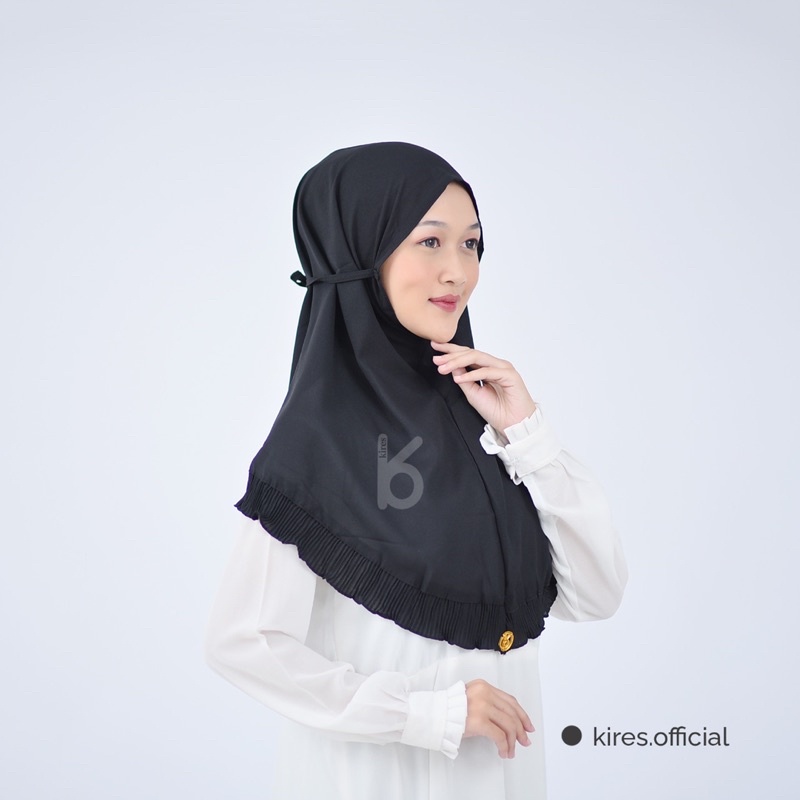 BUY 1 GET 1! Bergo Shiren Rampel Plisket Size L Dapat 2 Pcs