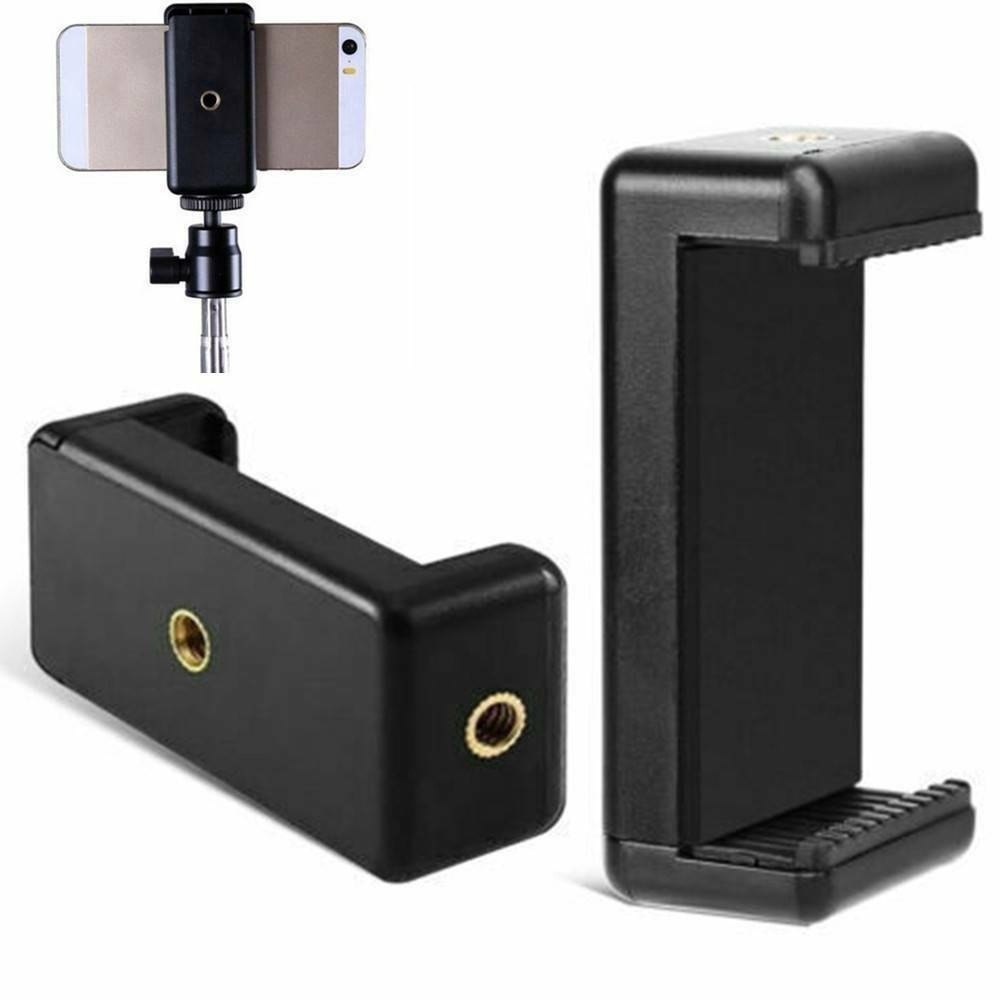 Klip Holder Adaptor Tripod Dapat Disesuaikan Warna Hitam Untuk Smartphone #261141322