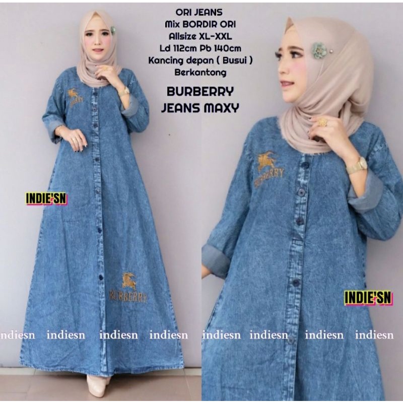 GAMIS JEANS TERBARU 2022 UNTUK WANITA MUSLIMAH DEWASA  BAJU MAXY  KEKINIAN  MODIS DAN TERPOPULER DEN