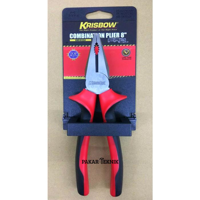 TANG KOMBINASI 8 INCH / COMBINATION PLIER 8" RED KRISBOW