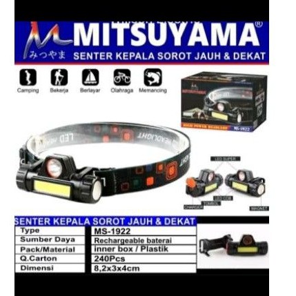 Senter Kepala Led Mitsuyama / Headlamp Sorot