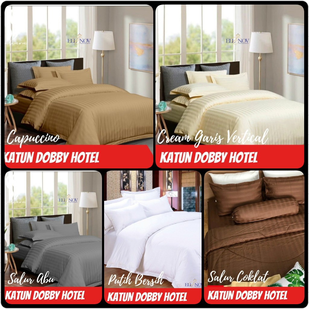Ellenov Bedcover Dobby Kingkoil Bedcover Hotel Bed Cover Warna Hotel