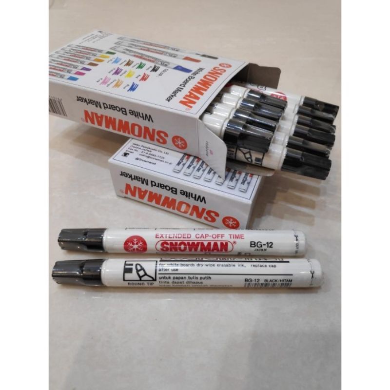 

Snowman Spidol White Board Marker BG-12 warna Hitam (bisa dihapus)