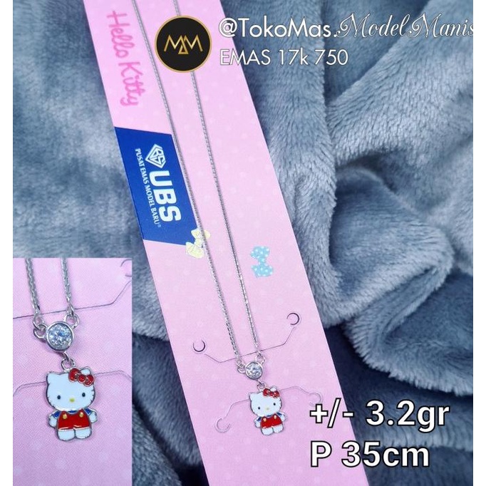 Kalung Anak Hello Kitty Ubs Emas Putih 750 Kadar 17K