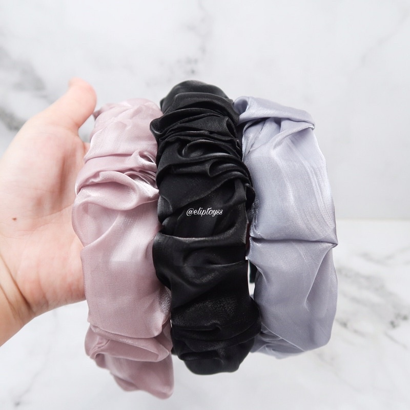 BANDO JUMBO ORGANZA SCRUNCHIE HEADBAND KOREA PREMIUM BERKUALITAS BEST SELLER