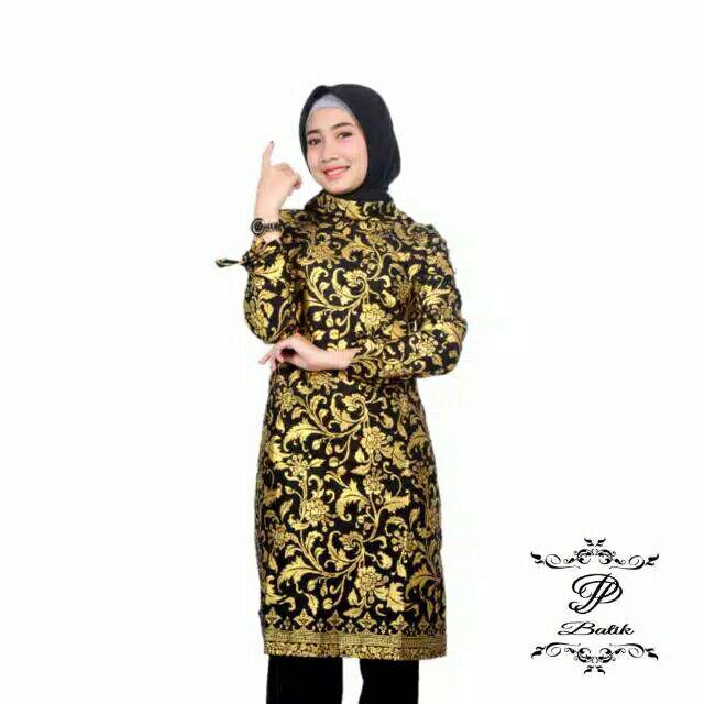 Atasan Batik Tunik Batik Prada Kembang
