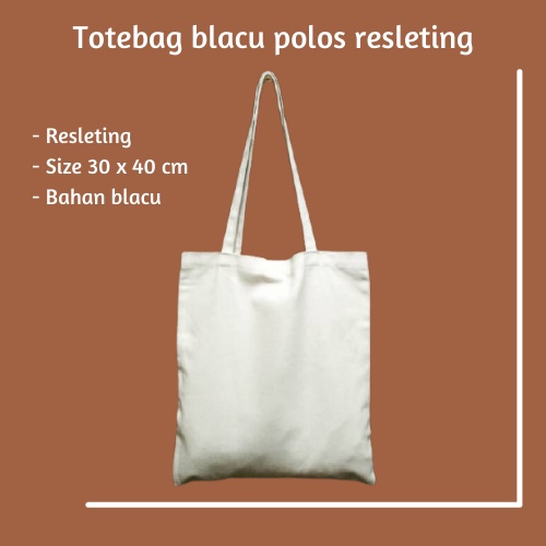 TOTEBAG BLACU CUSTOM SABLON DAN TOTE BAG CUSTOM BISA POLOS ATAU SABLON DENGAN RESLETING 30 X 40