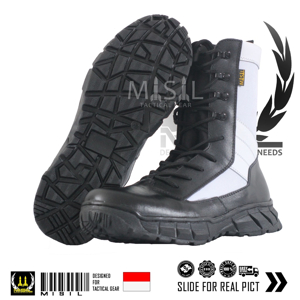Sepatu PDL Kelinci PM Provost TNI TACTICAL / sepatu pdl jatah pembagian provost tni kulit sapi asli 