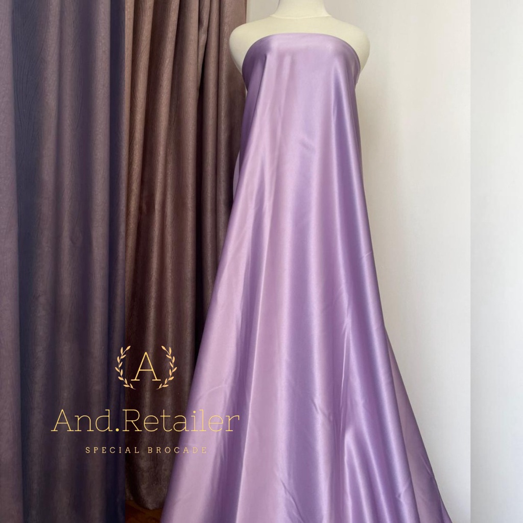 Kain Satin Bridal Duchess Dutchess Warna Lilac Bahan Gaun Pengantin Saten Heavy Kaku