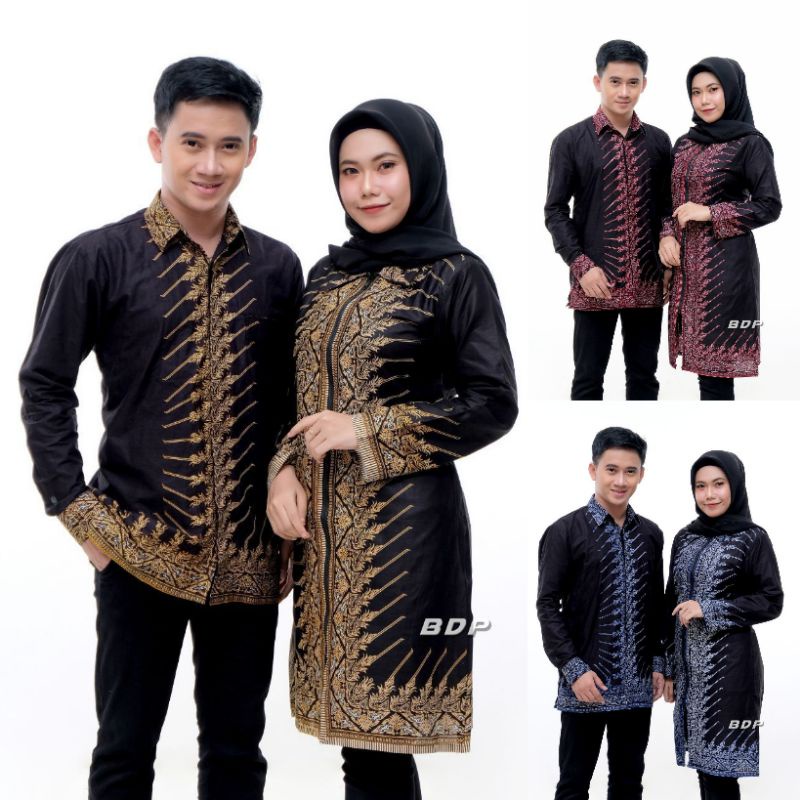 COUPLE BATIK WANITA TUNIK ATASAN MOTIF SRI WEDARI SERAGAM BATIK / set couple keluarga