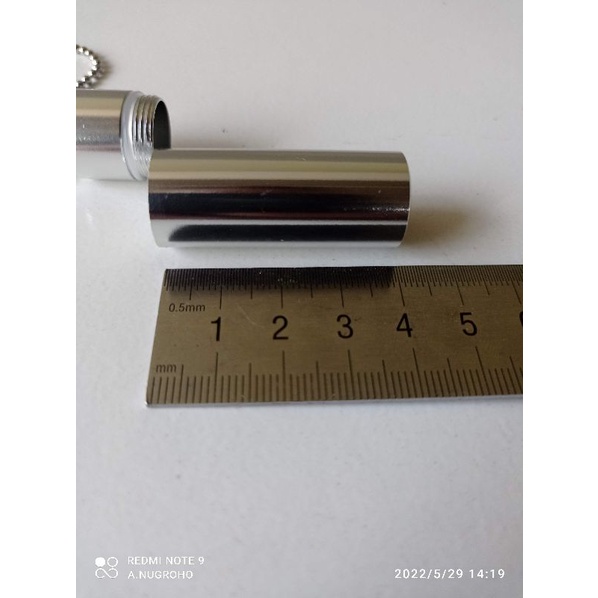 RT7 Liontin tabung bahan alumunium bisa untuk tempat minyak batu atau benda kecil