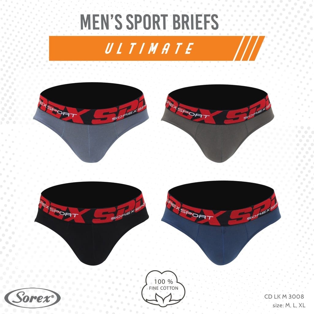 SOREX MAN - 3 Pcs Celana Dalam Pria Merk SOREX Art 3008