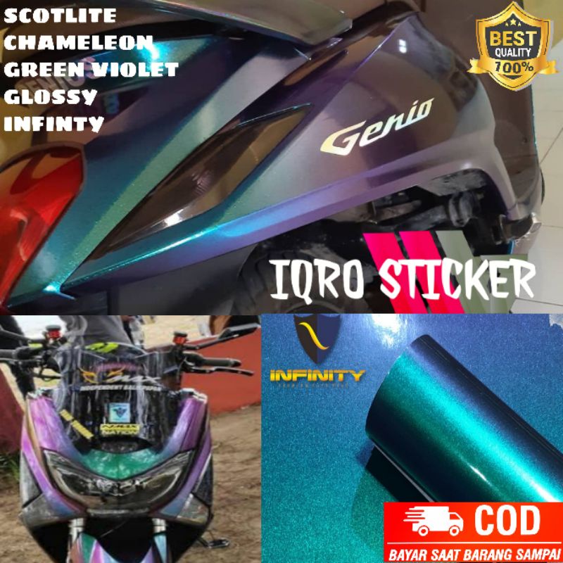 Stiker skotlet bunglon chameleon glossy scotlite motor bunglon doff merk infinity best quality