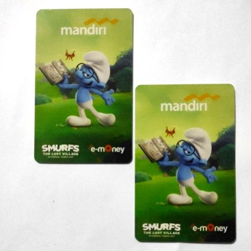 Mandiri eMONEY SMURF THE LOST VILLAGE ORI /Like eTOLL Tapcash Flazz or Brizzi