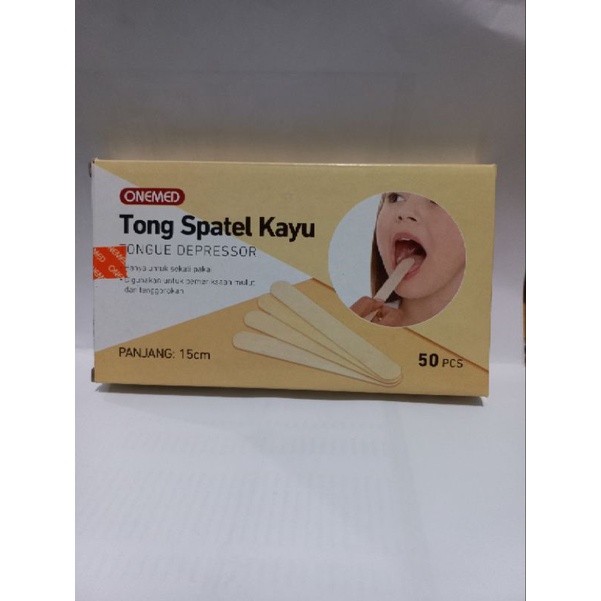 Tong spatel kayu 15cm onemed / alat pembersih mulut dan tenggorokan