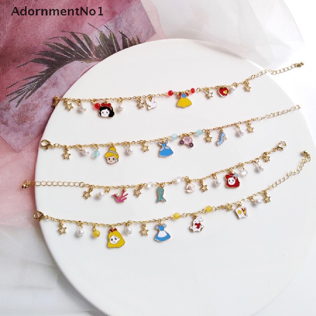 (AdornmentNo1) Gelang Bangle Handmade Dengan Liontin Kartun Princess Untuk Wanita