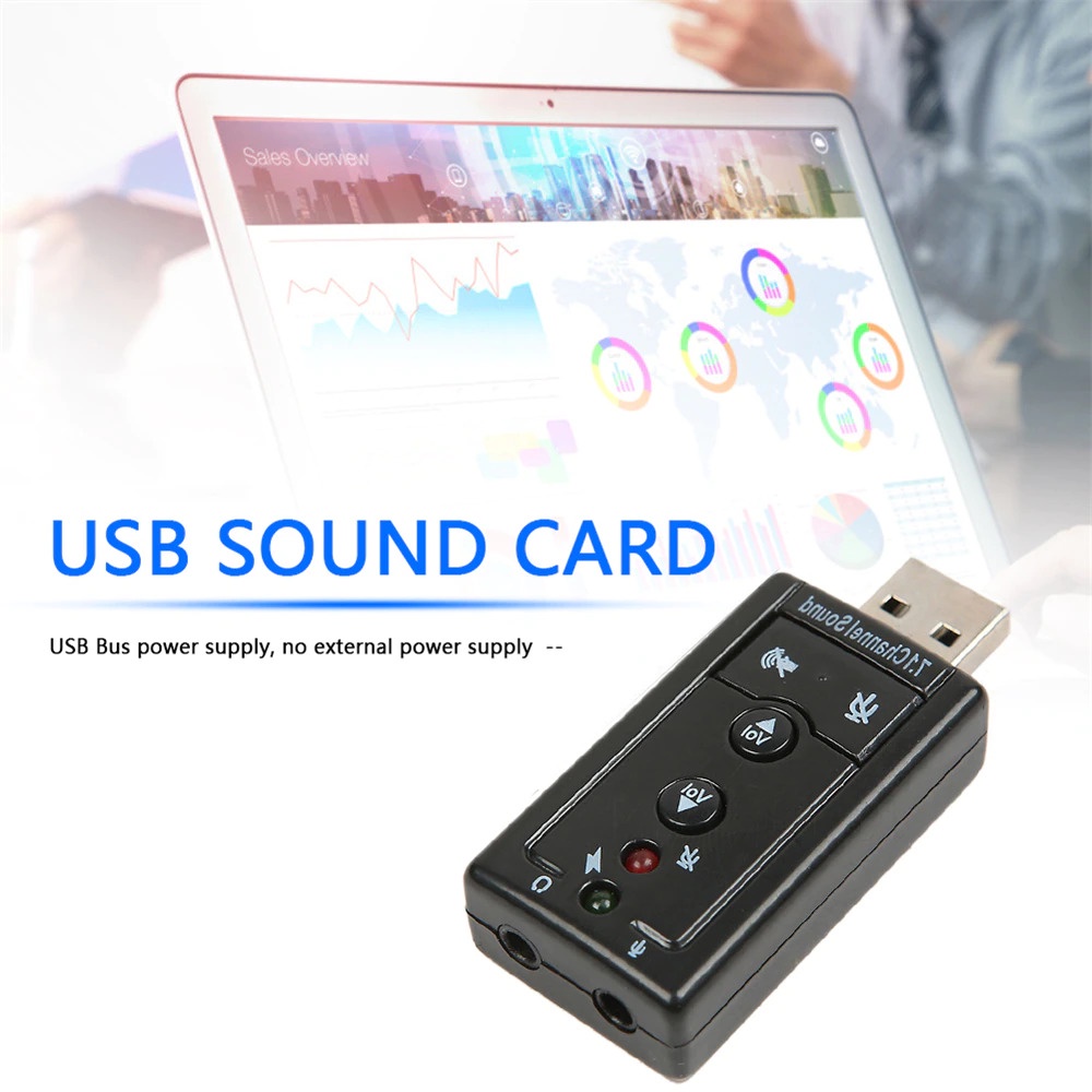 Sound Card Adapter USB 7.1Channel External 7.1 Channel Soundcard Audio