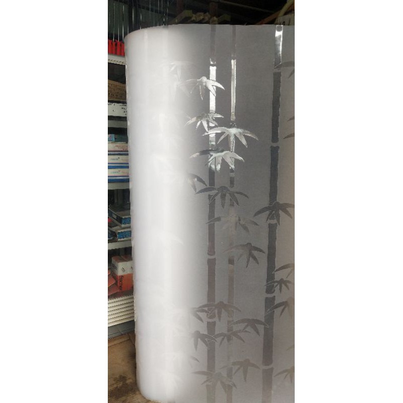 fiber plastik penutup pagar motif bambu
