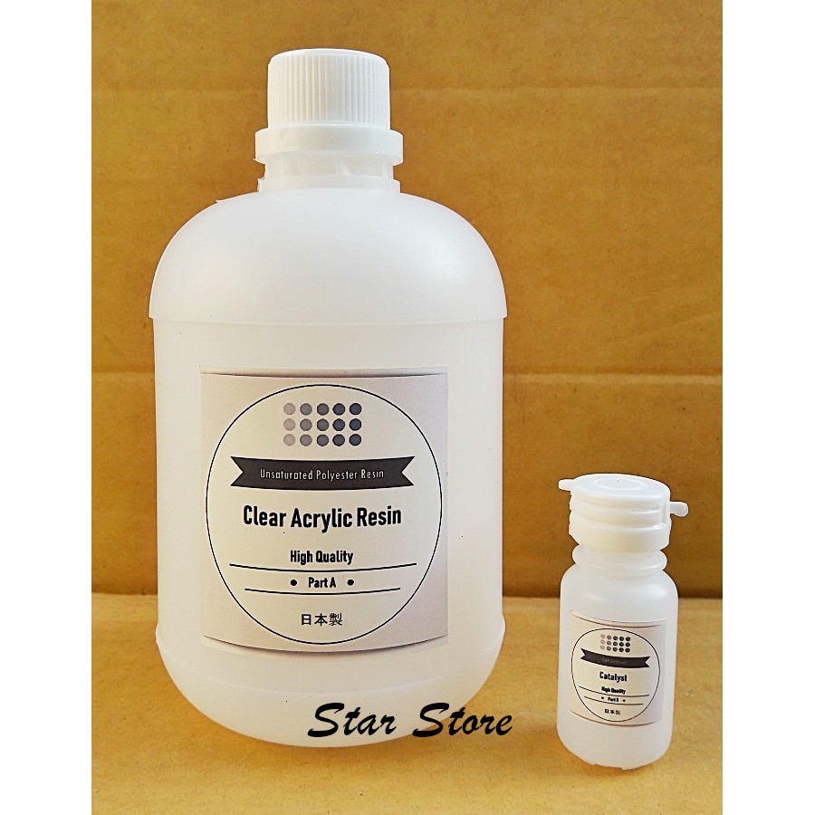 

Super Promo ! Paket Hard Acrylic Resin Clear Bening Jepang 1kg + Katalis 40ml