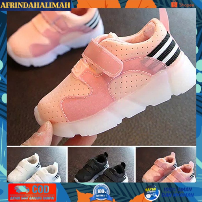 

{TERBARU} ORI Import Premium Baby LED Running Shoes Boy Girl Sepatu Nyala Anak