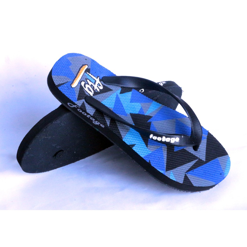 Sandal Japit Distro Cowok Cewek | Sendal Jepit Casual Karet Pria Wanita Footage JP-02