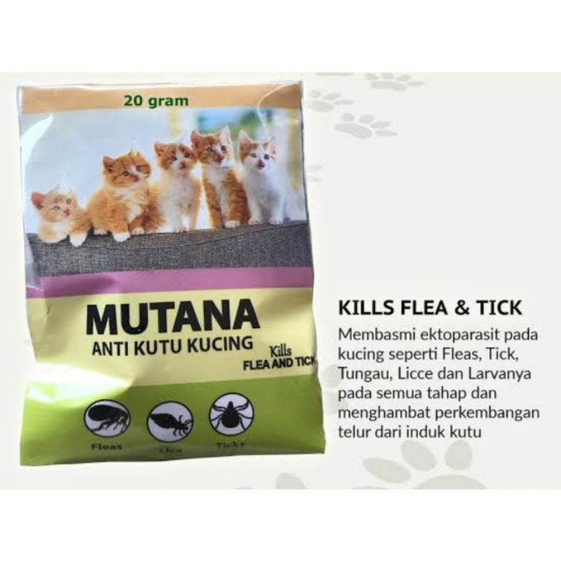 MUTANA OBAT KUTU KUCING  KILLS Flea Tick