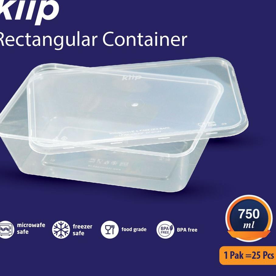 Telah Hadir -750 ML KIIP THINWALL FOOD CONTAINER KOTAK  [25 PCS]