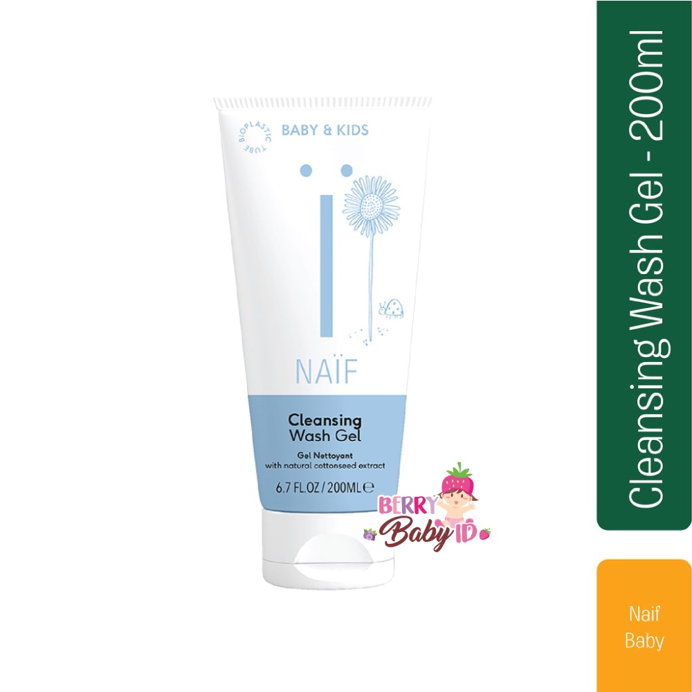 Naif Cleansing Wash Gel Sabun Mandi Bayi Baby Wash 200 ml Berry Mart