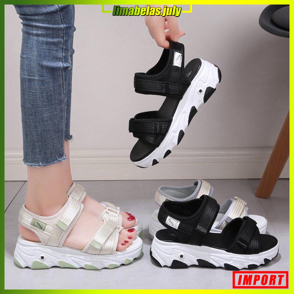 LIMABELAS.JULI LKB 012 ORIGINAL WEDGES SANDAL TALI WANITA KOREA IMPORT PREMIUM QUALITY