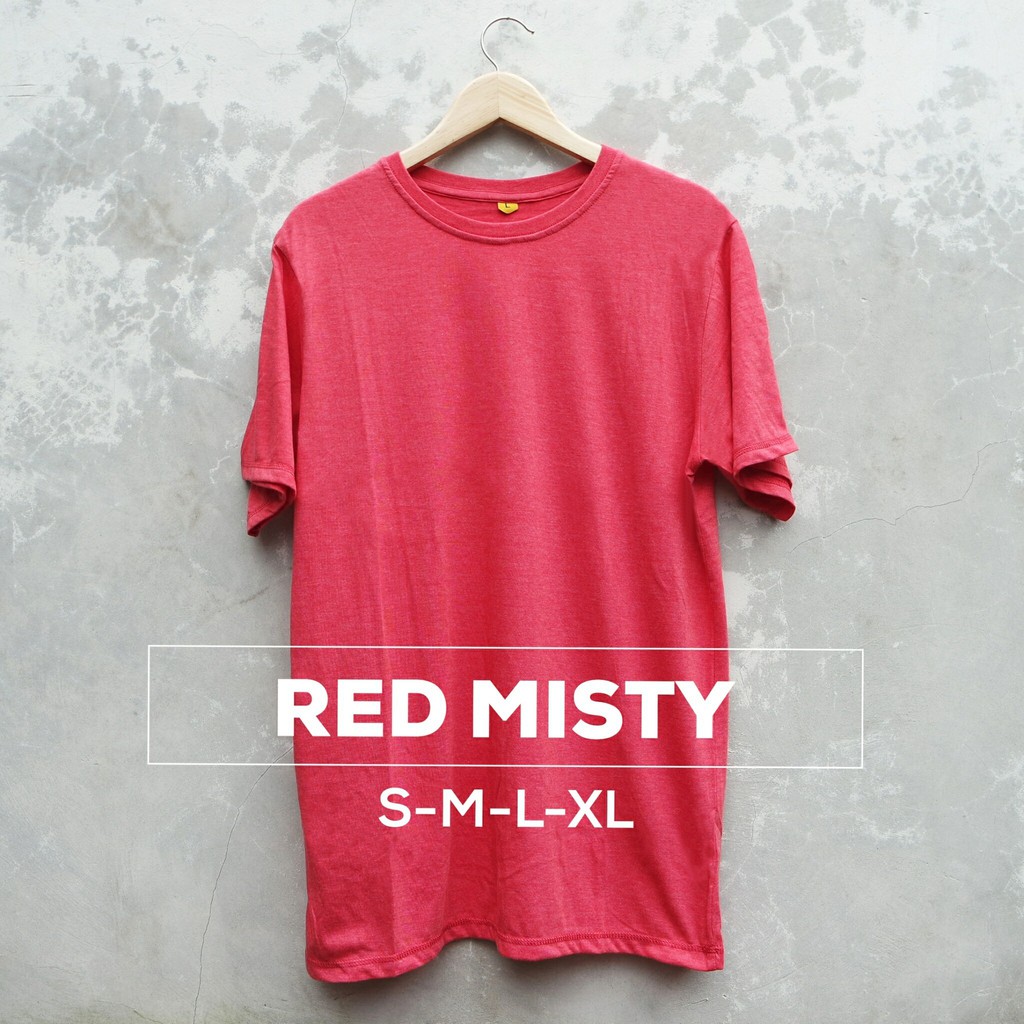 Kaos Polos Wanita Red Misty Cotton Combed 30s - Baju Polos Wanita Merah Misty