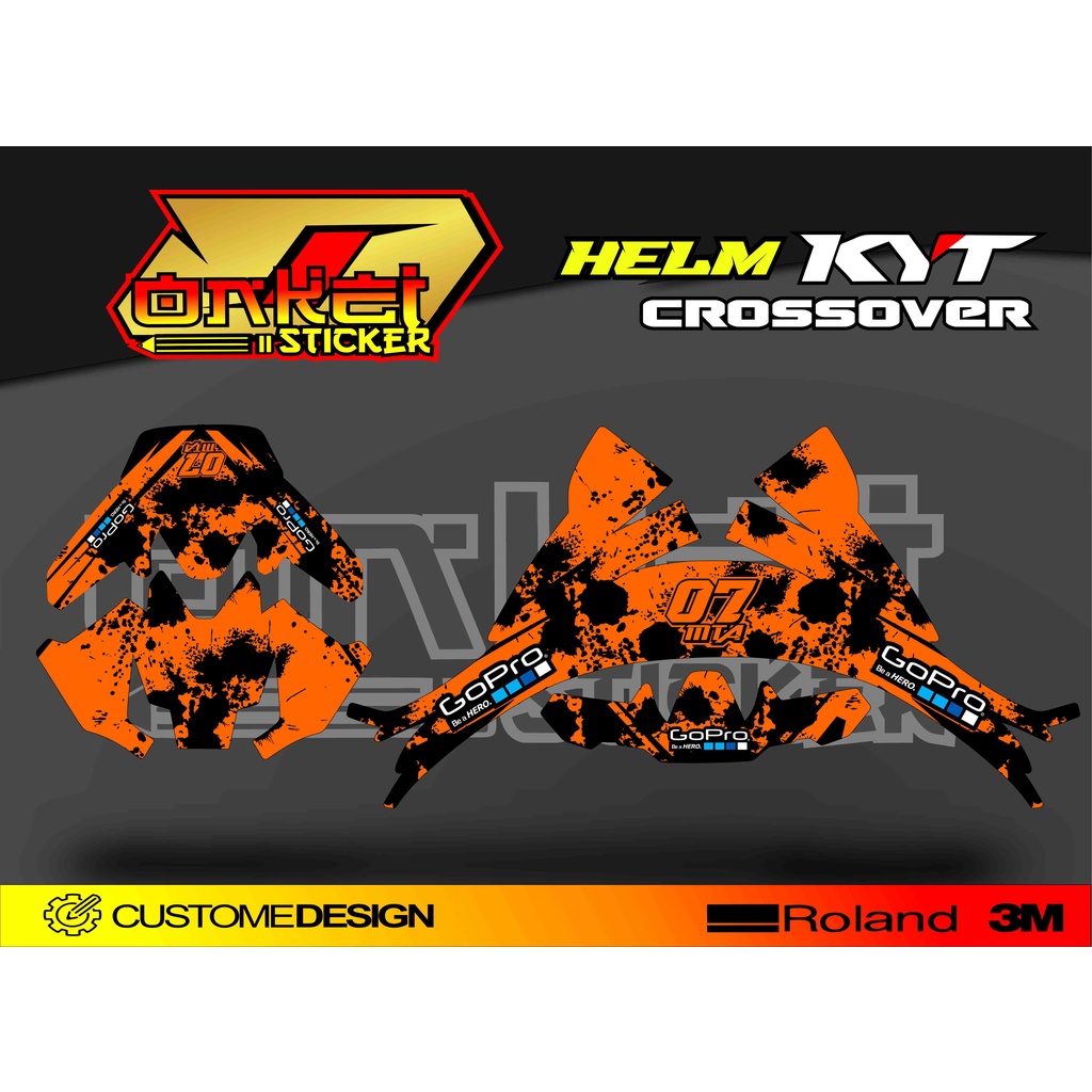 DECAL STICKER HELM KYT CROSS OVER SPL