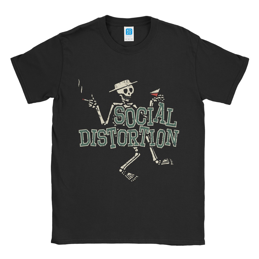 Baju Kaos Band Social Distortion Letter Skelly