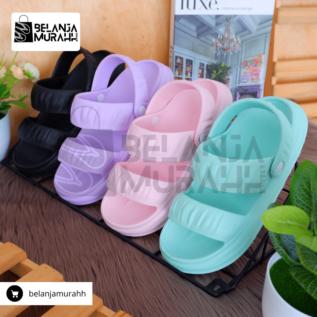 Sandal Slip-on / Slop Eva Wanita / Sandal jelly Wanita Soft Slipper Anti Slip Elastic Empuk dan Anti Air